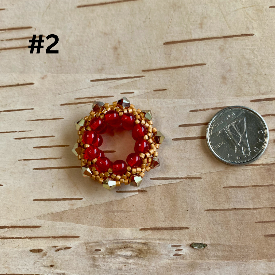 Mini Beaded Cog #2 on Moose Hide Strand
