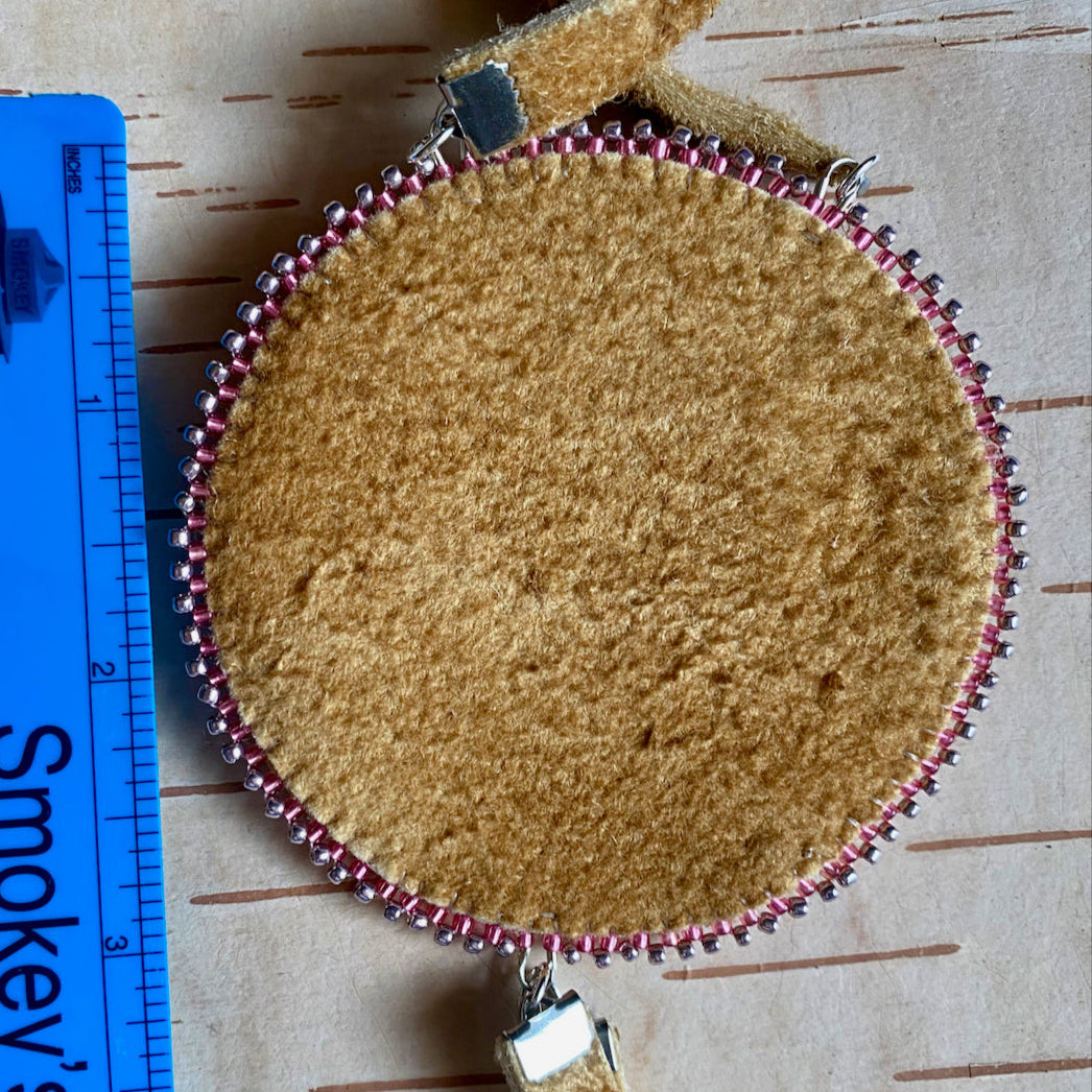 Embroidered Floral Medallion with Moose Hide Tassel