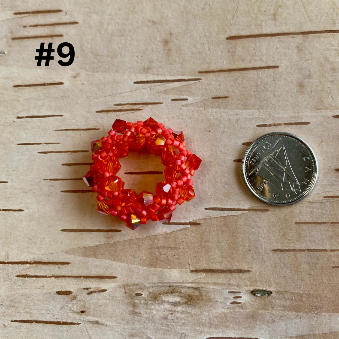 Mini Beaded Cog #9 on Moose Hide Strand