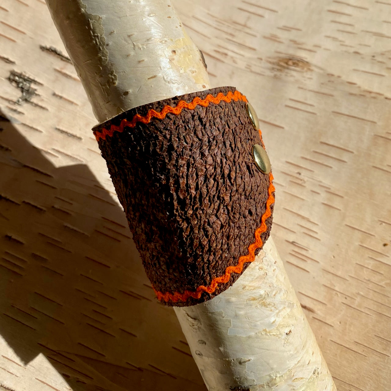 Fish Skin Cuff with Orange Rick Rack Border