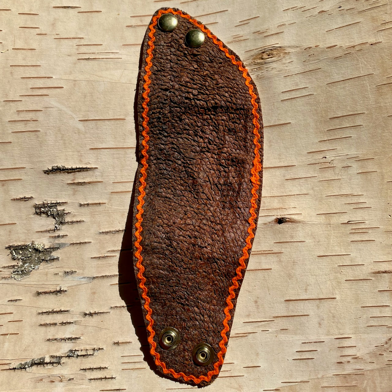Fish Skin Cuff with Orange Rick Rack Border