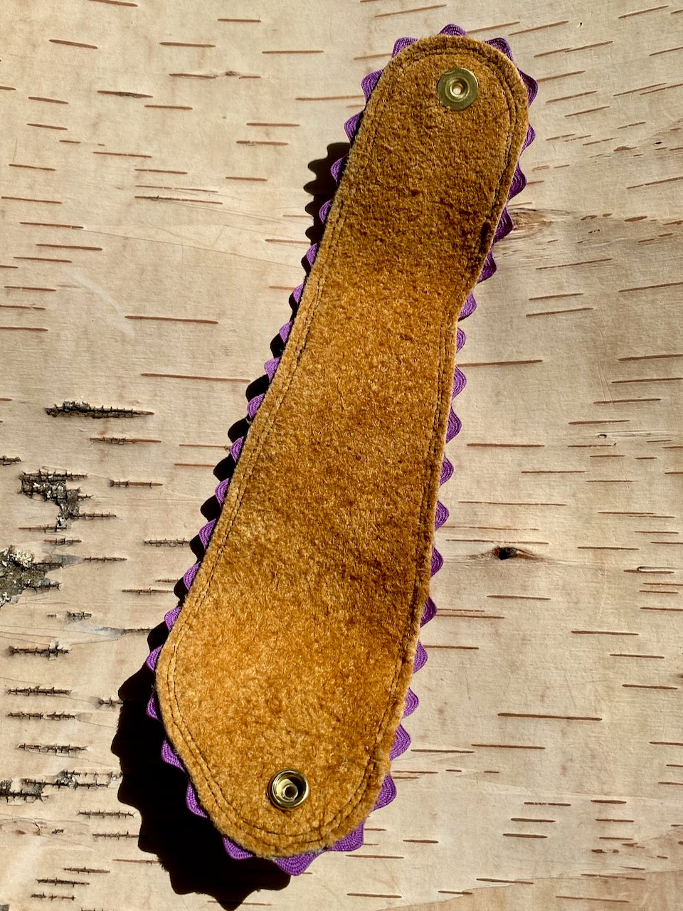 Fish Skin Cuff with Purple Rick Rack Edging