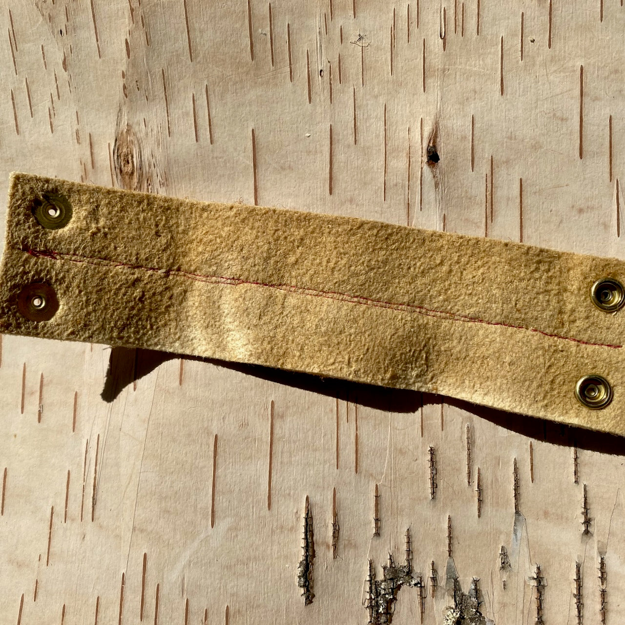 Moose Hide Cuff with Deer Hide Ruffle