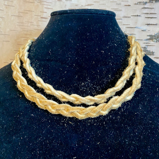 Double Strand Moose Hide Braided Necklace