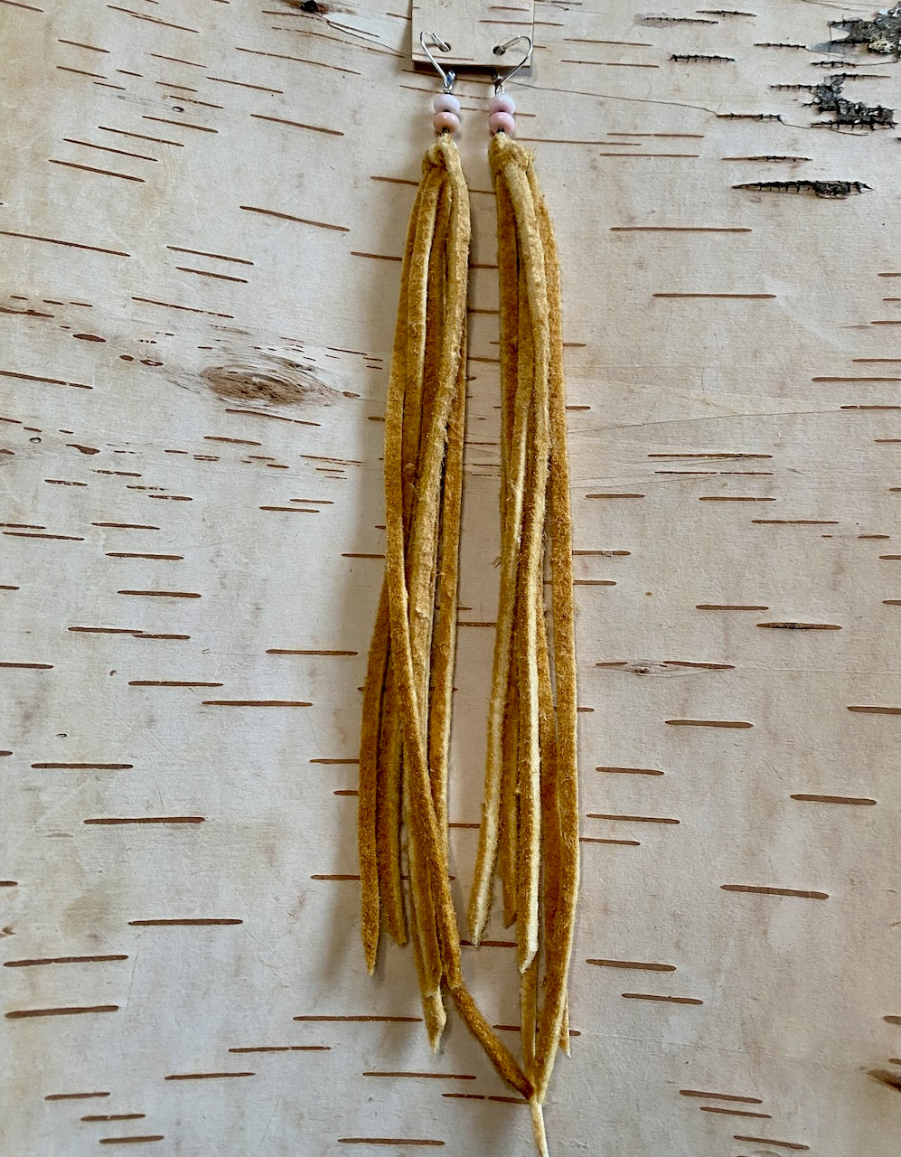 Tied Tassel Earrings - Conch - 10"