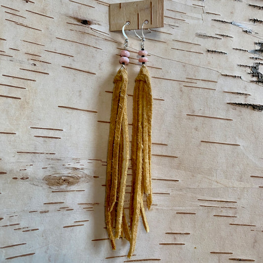 Tied Tassel Earrings - Conch - 5.75"