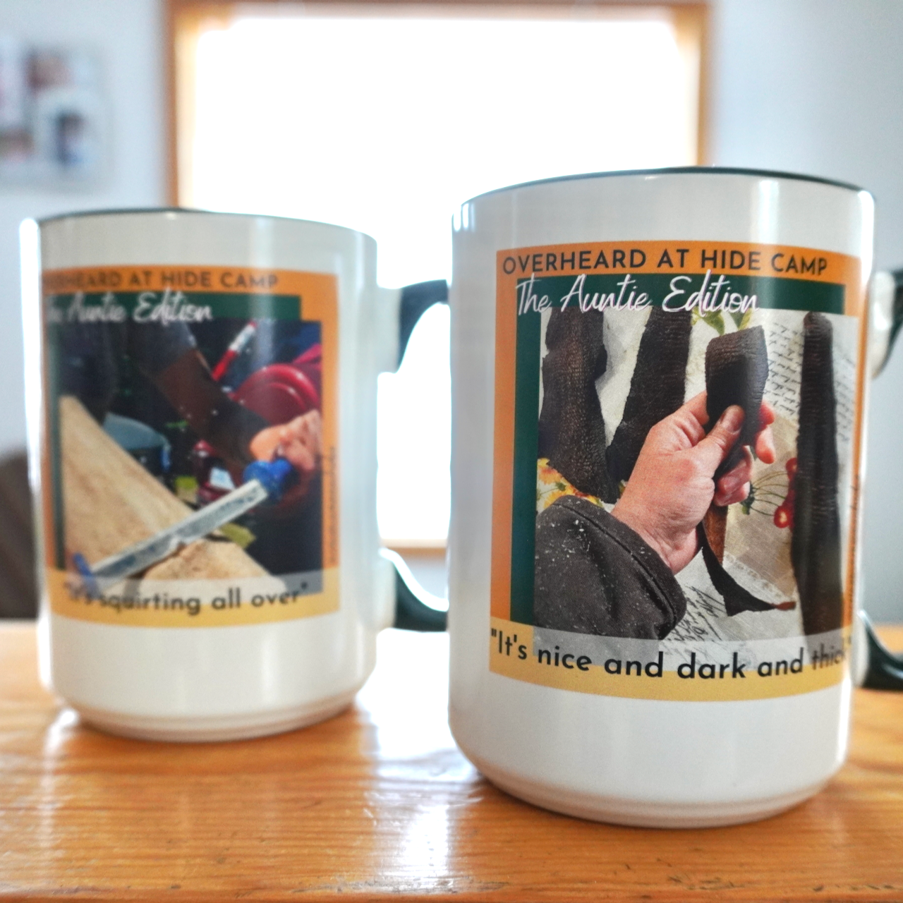 Set of 2 mugs - Overheard at Hide Camp - The Auntie Edition